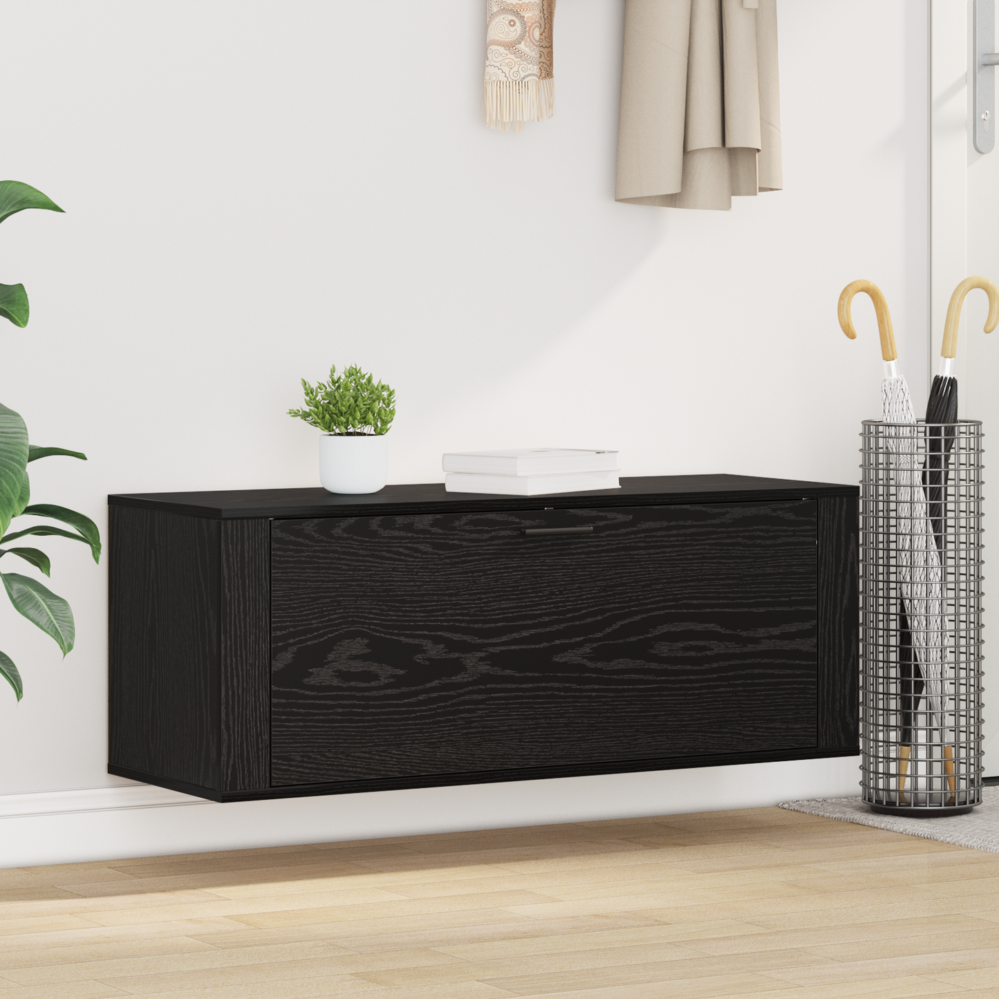 Shoe Cabinet Black oak 100 x 35 x 38 cm Engineered wood