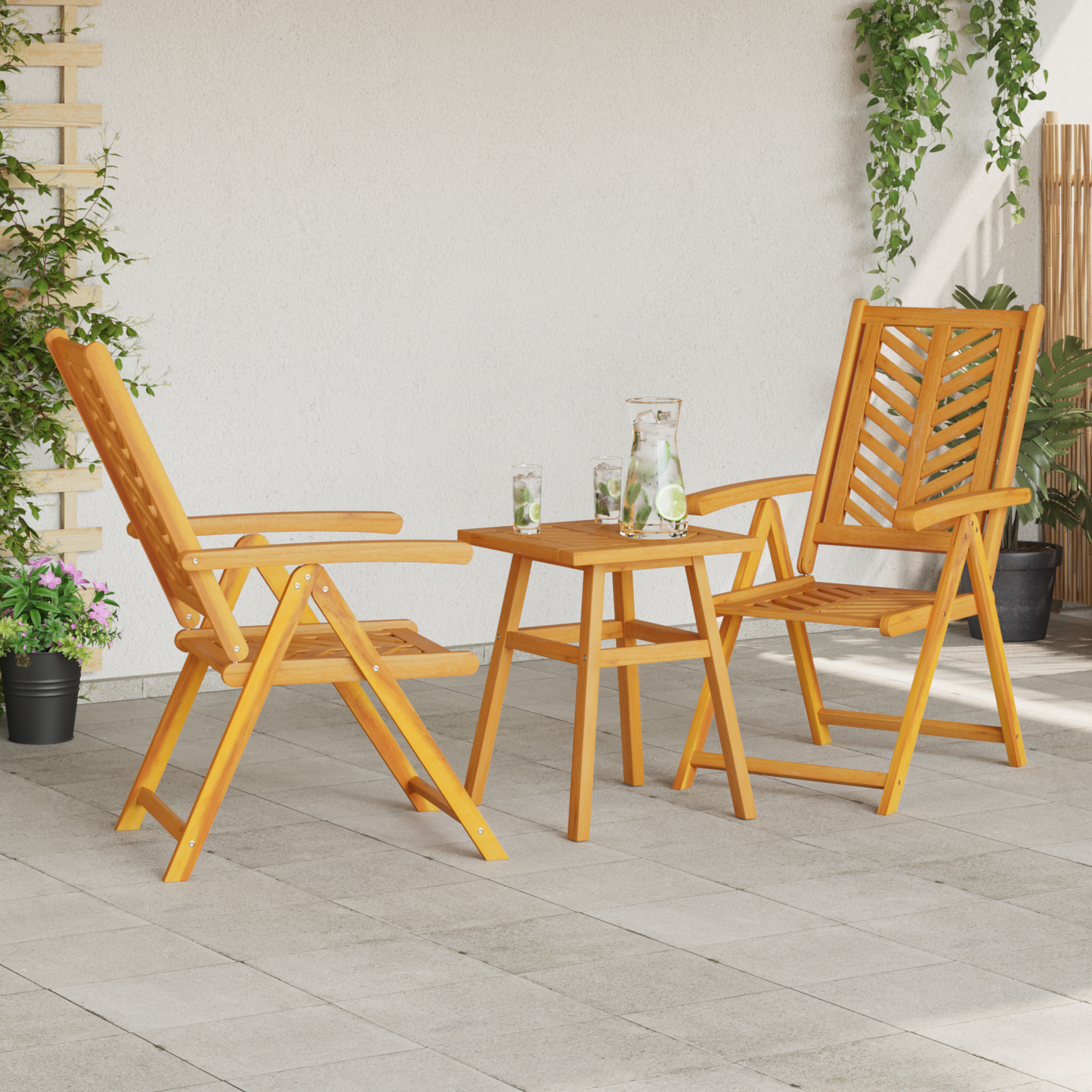 Garden Dining Set 3 pcs Brown Solid Acacia Wood