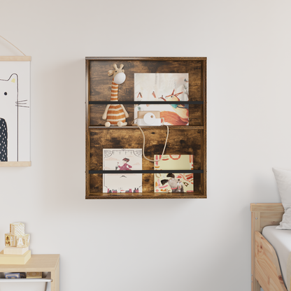 Magazine Rack Smoked Oak 60 x 12 x 70 cm Engineered Wood