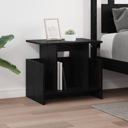TV Stand Black Oak 50 x 35 x 45 cm Engineered Wood