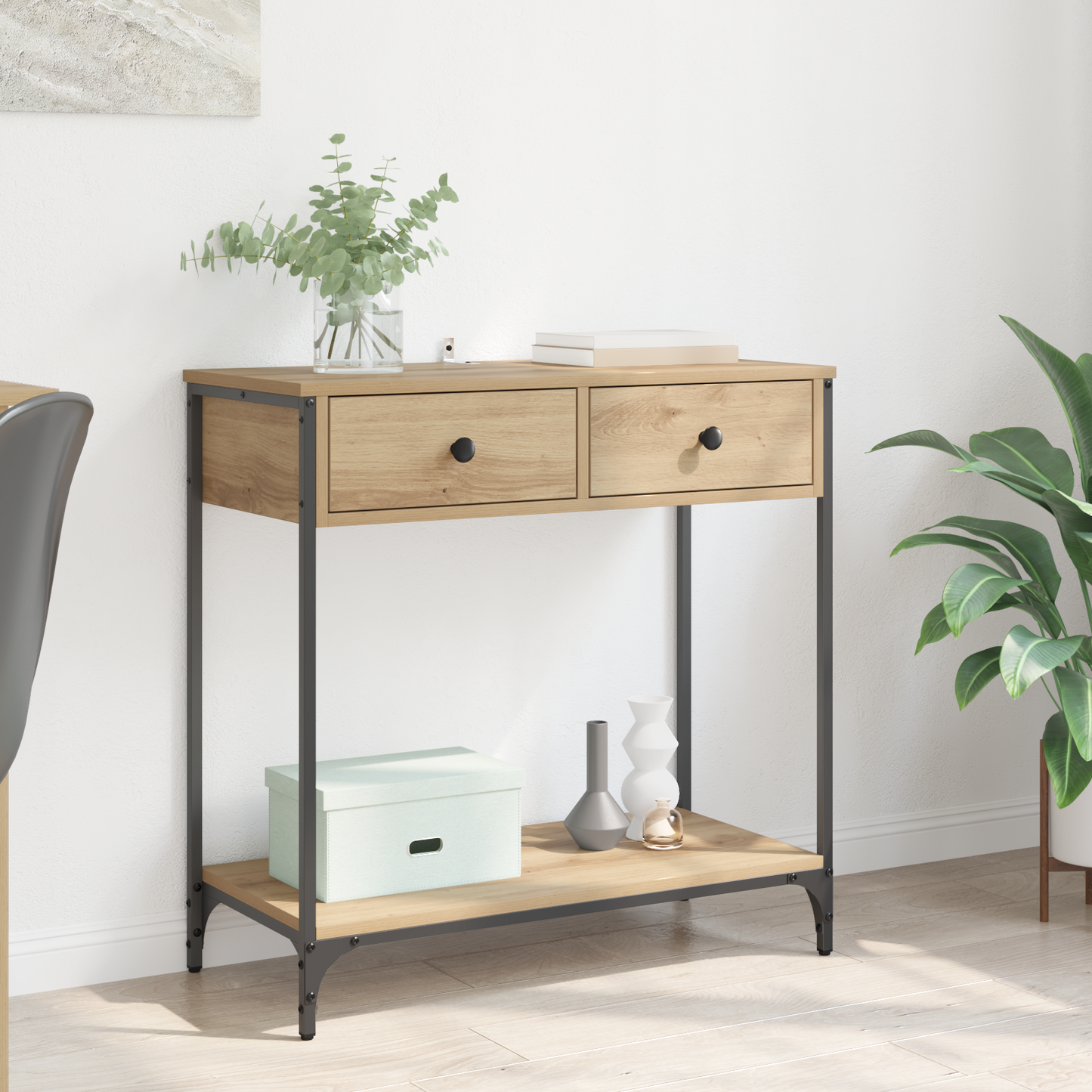 Console Table Artisan Oak 75 x 34.5 x 75 cm Engineered Wood