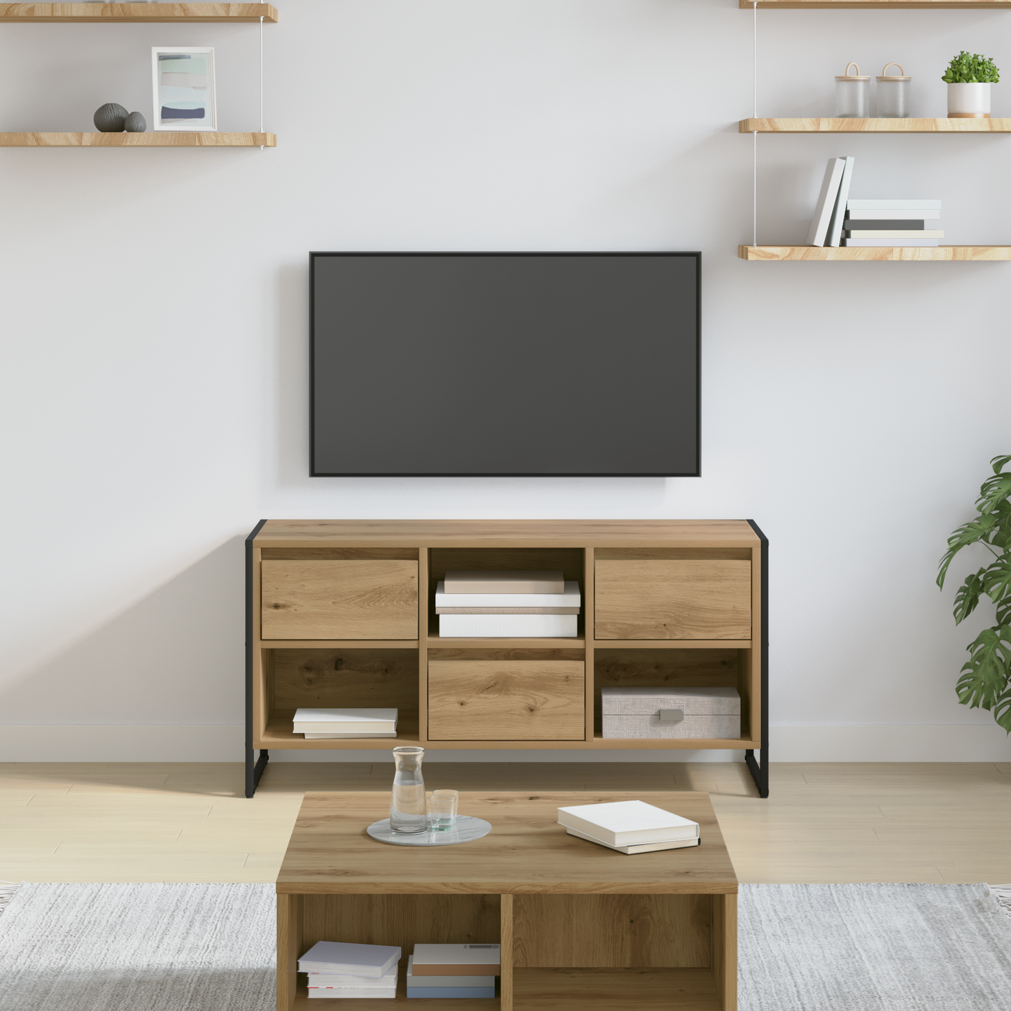 TV Cabinet Artisian Oak 100 x 36 x 49.5 cm Engineered Wood