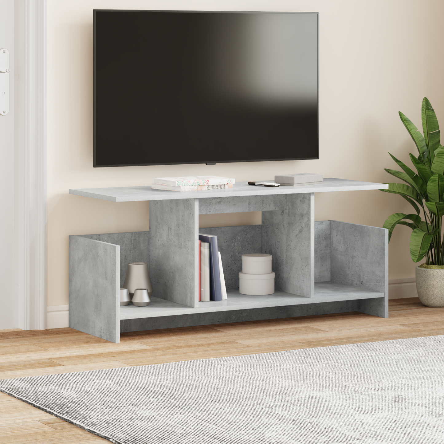 TV Stand Concrete Grey 102 x 35 x 45 cm Engineered Wood