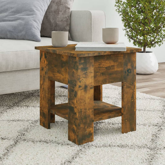 Coffee Table Smoked Oak 40x40x42 cm Engineered wood