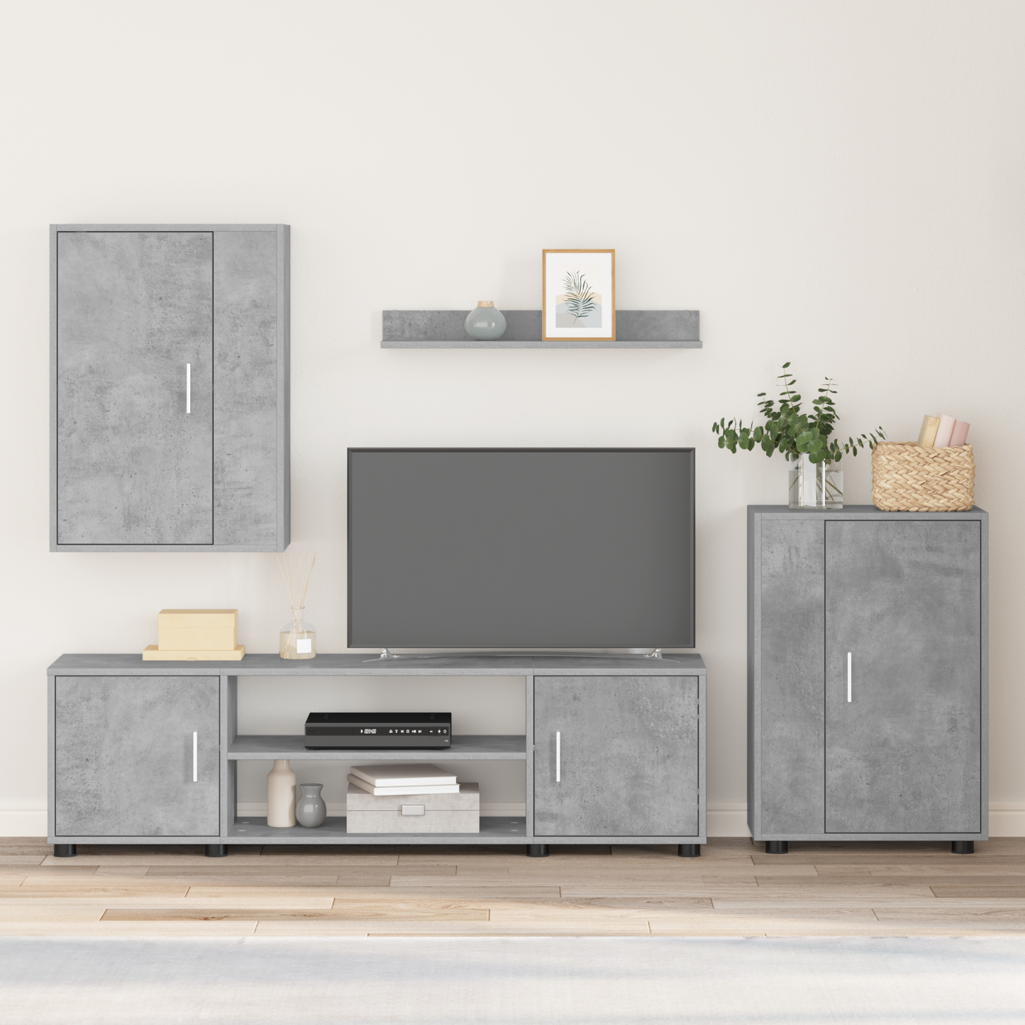 TV Cabinet Set Concrete Grey Engineered wood