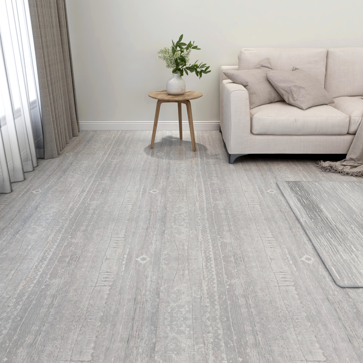 Flooring Planks 5.11 m² 55 pcs PVC Light Grey and White
