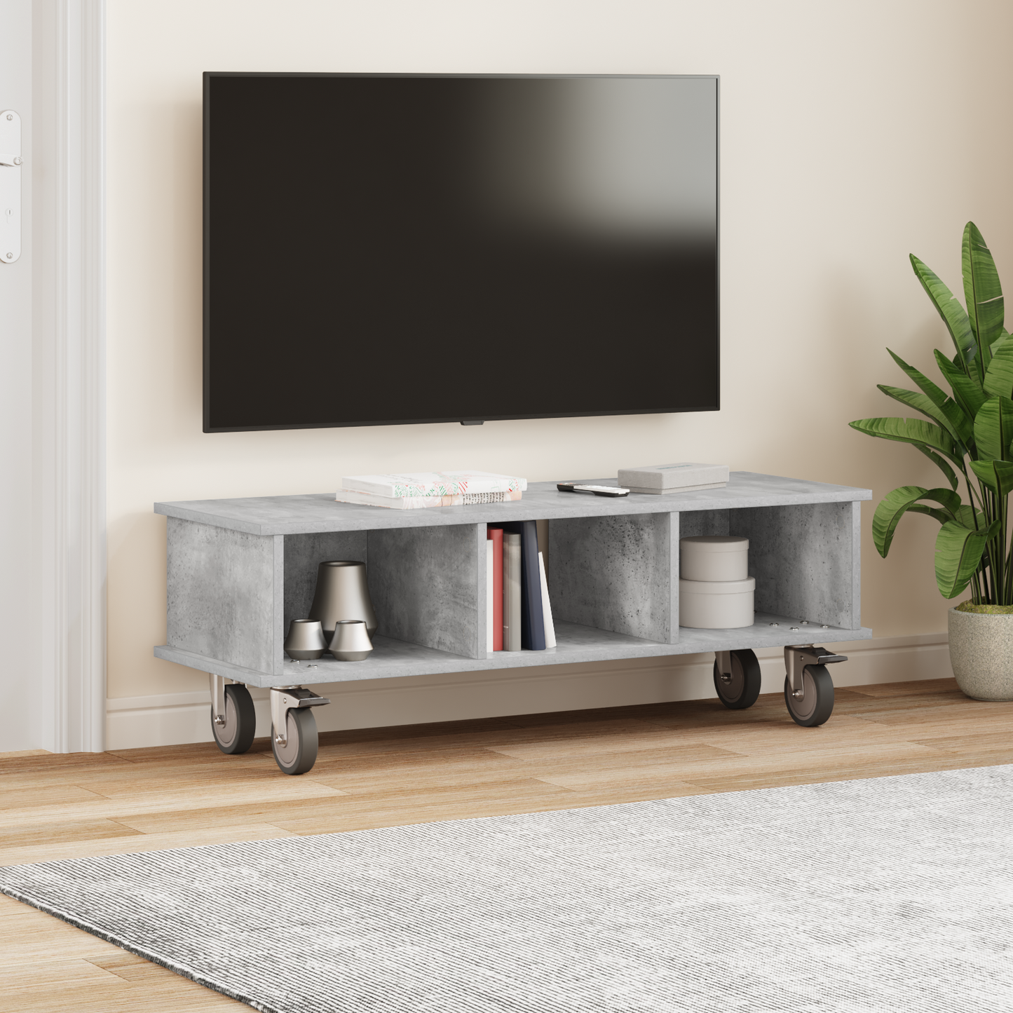 TV Stand Concrete Grey 100 x 35 x 35 cm Engineered Wood