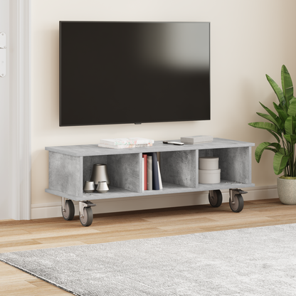 TV Stand Concrete Grey 100 x 35 x 35 cm Engineered Wood
