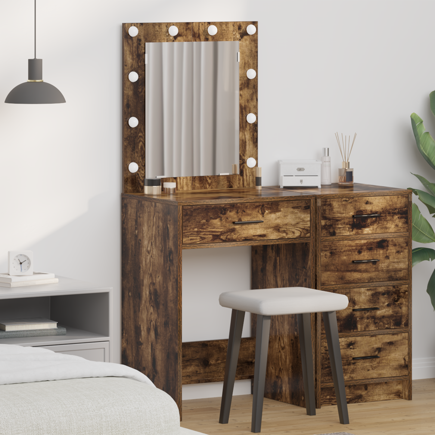Dressing Table Smoked Oak 50 x 41 x 135 cm Engineered Wood