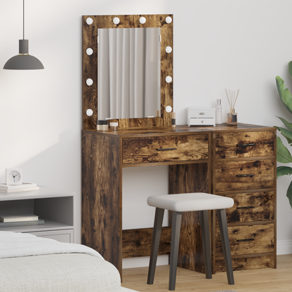 Dressing Table Smoked Oak 50 x 41 x 135 cm Engineered Wood