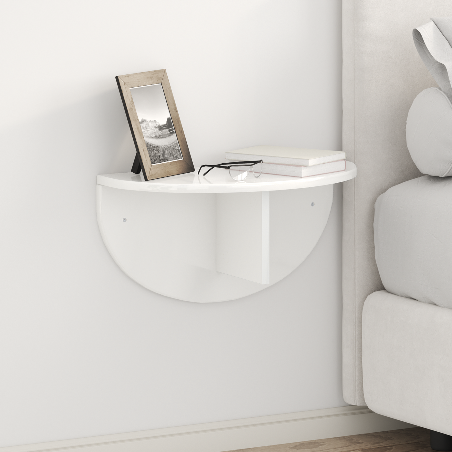 Wall Shelf High Gloss White 48 x 24 x 24 cm Engineered Wood