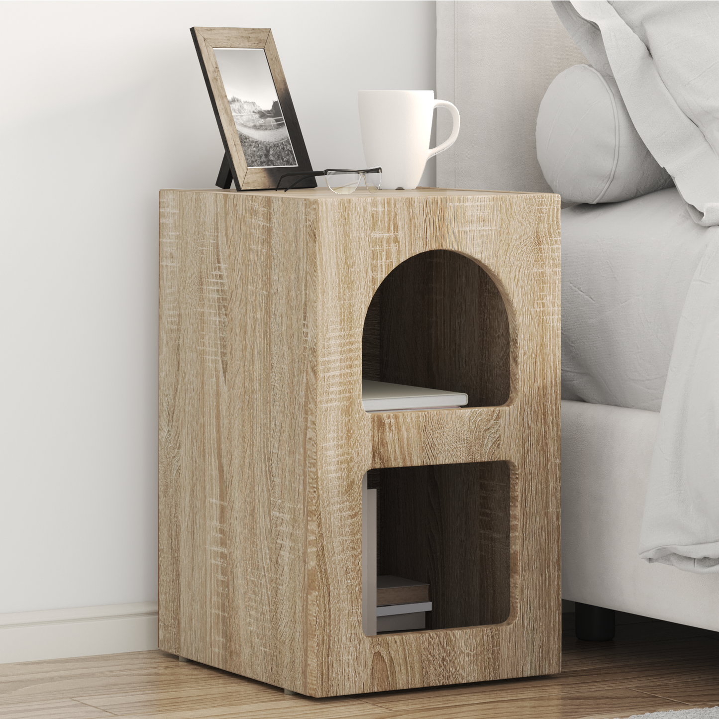 Bedside Table ELST Sonoma Oak 29.5 x 33.5 x 50 cm