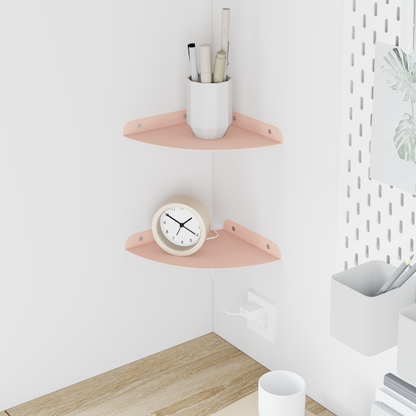 Floating Shelf with Shelf 2 pcs Pink 18 x 18 x 2 cm