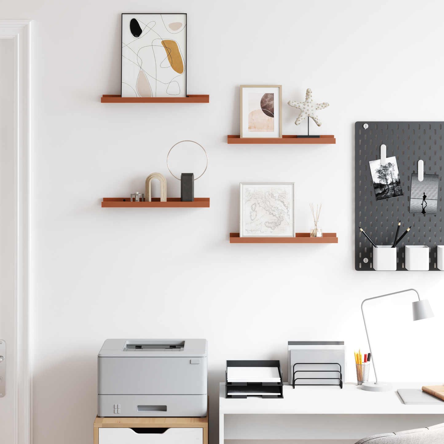 Wall Shelf with Shelf 4 pcs Red 40 x 9 x 3 cm Engineered Wood