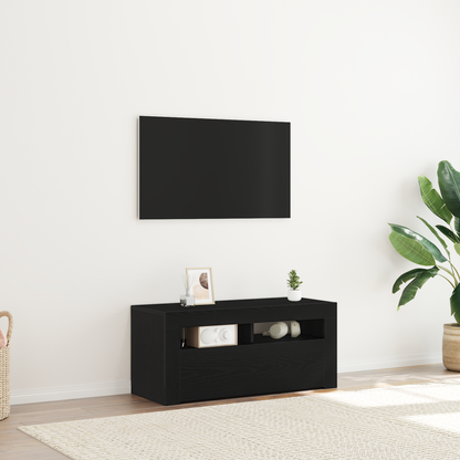 TV Cabinet Black Oak 90 x 35 x 40 cm Engineered Wood