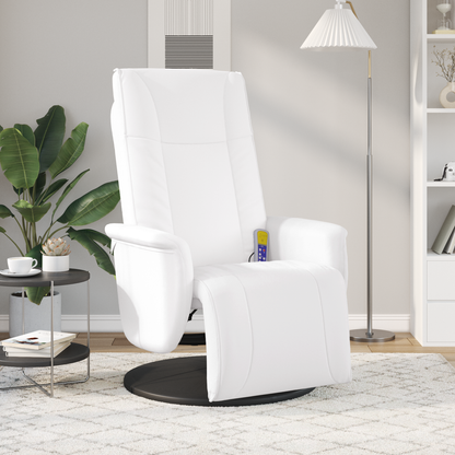Swivel Massage Recliner Chair White 71 x 90 x 105 cm