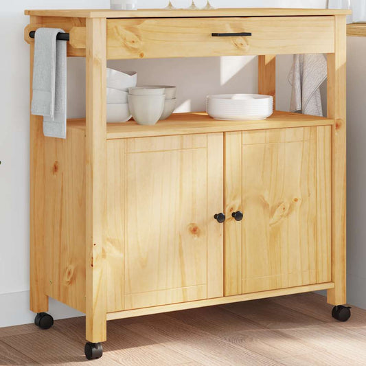 Kitchen Trolley "MONZA" 84x40x88,5 cm Solid Wood Pine