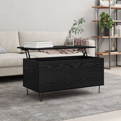 Coffee Table Black oak 90 x 44.5 x 45 cm Engineered wood