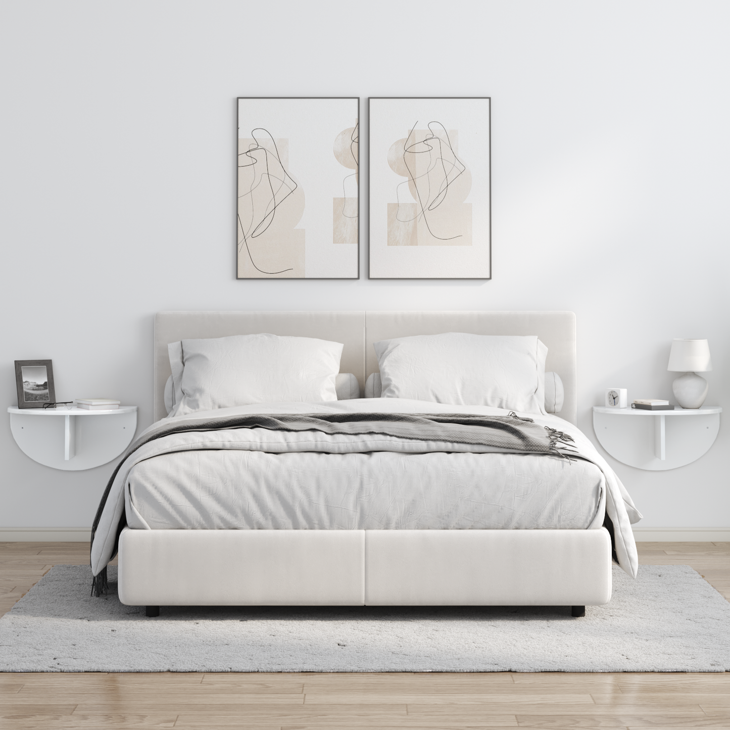 Wall Shelf High Gloss White 48 x 24 x 24 cm Engineered Wood
