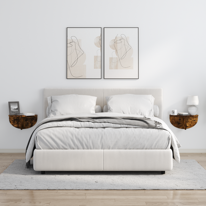Wall Shelf 2 pcs Smoked Oak 38 x 19 x 19 cm Engineered Wood