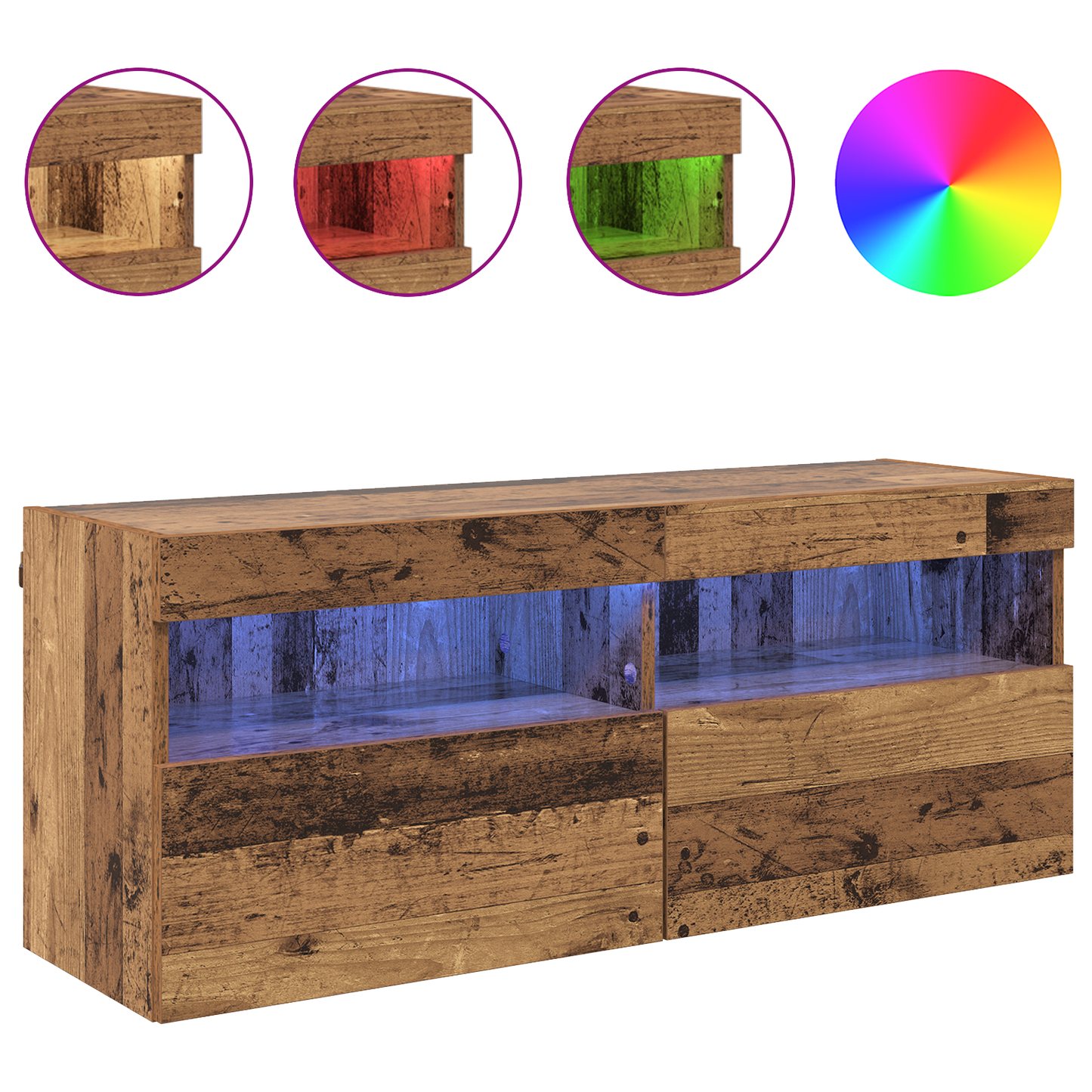 TV Wall Cabinet Old Wood 100 x 30 x 40 cm Engineered Wood