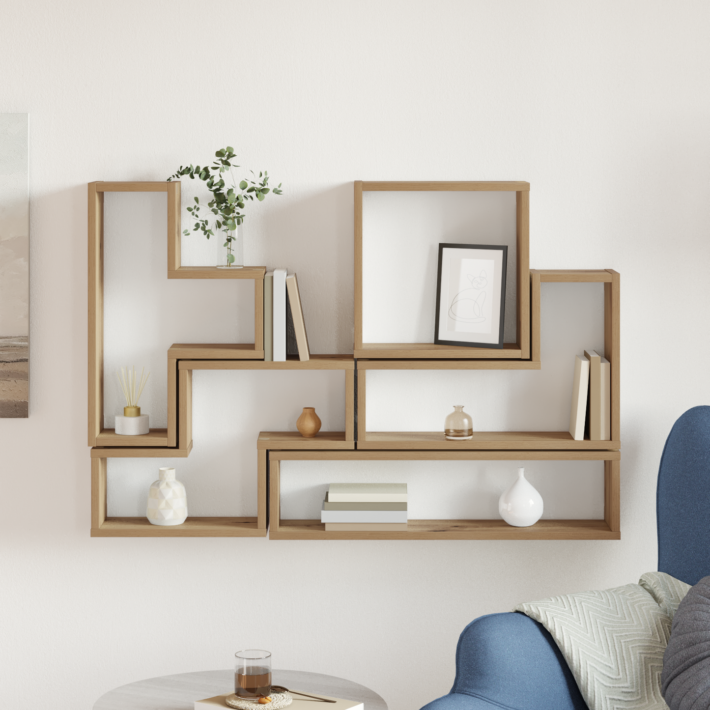 Wall Shelf Wall-Mounted Artisan Oak 96 x 12 x 64 cm
