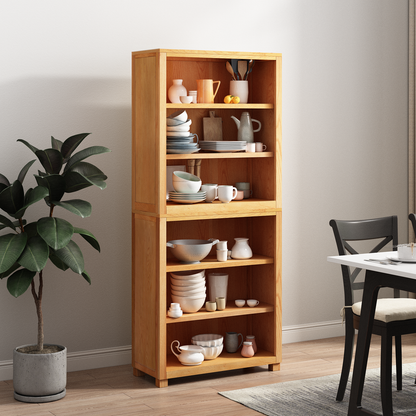 Storage Furniture Set with Shelf 2 pcs Natural 80 x 35 x 185 cm