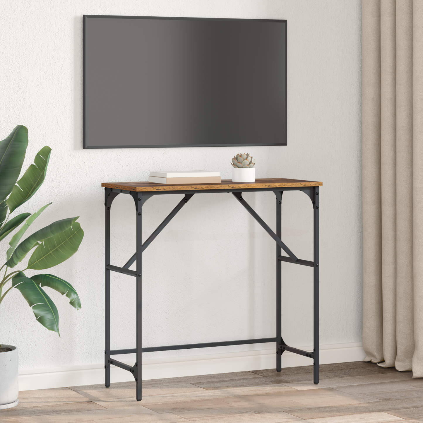 Console Table Old Wood 75 x 32 x 75 cm Engineered Wood