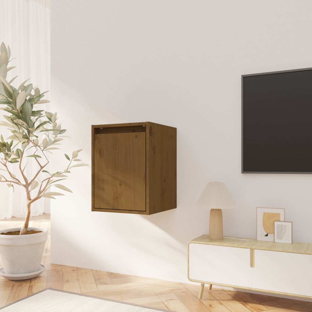 Wall Cabinets 2 pcs Honey Brown 30x30x40 cm Solid Wood Pine