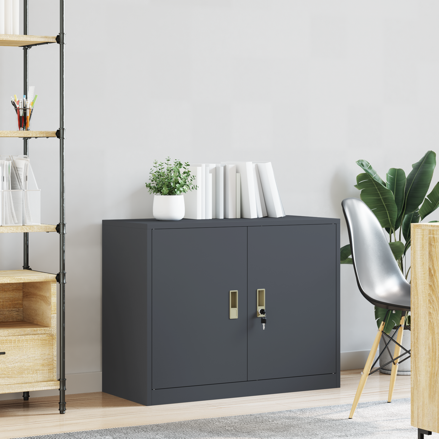 Storage Cabinet Anthracite 90 x 40 x 70 cm Steel