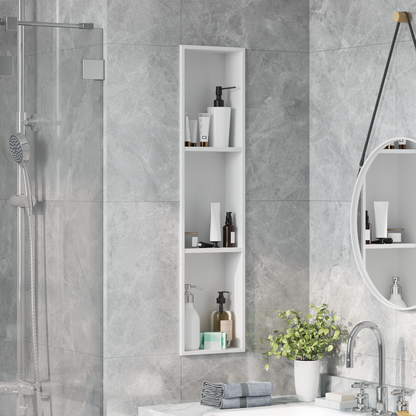 Shower Niche White 90 x 20 x 9.5 cm Stainless Steel