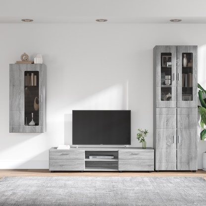 TV Cabinet Set FLORIN 3 pcs Grey Sonoma Engineered Wood