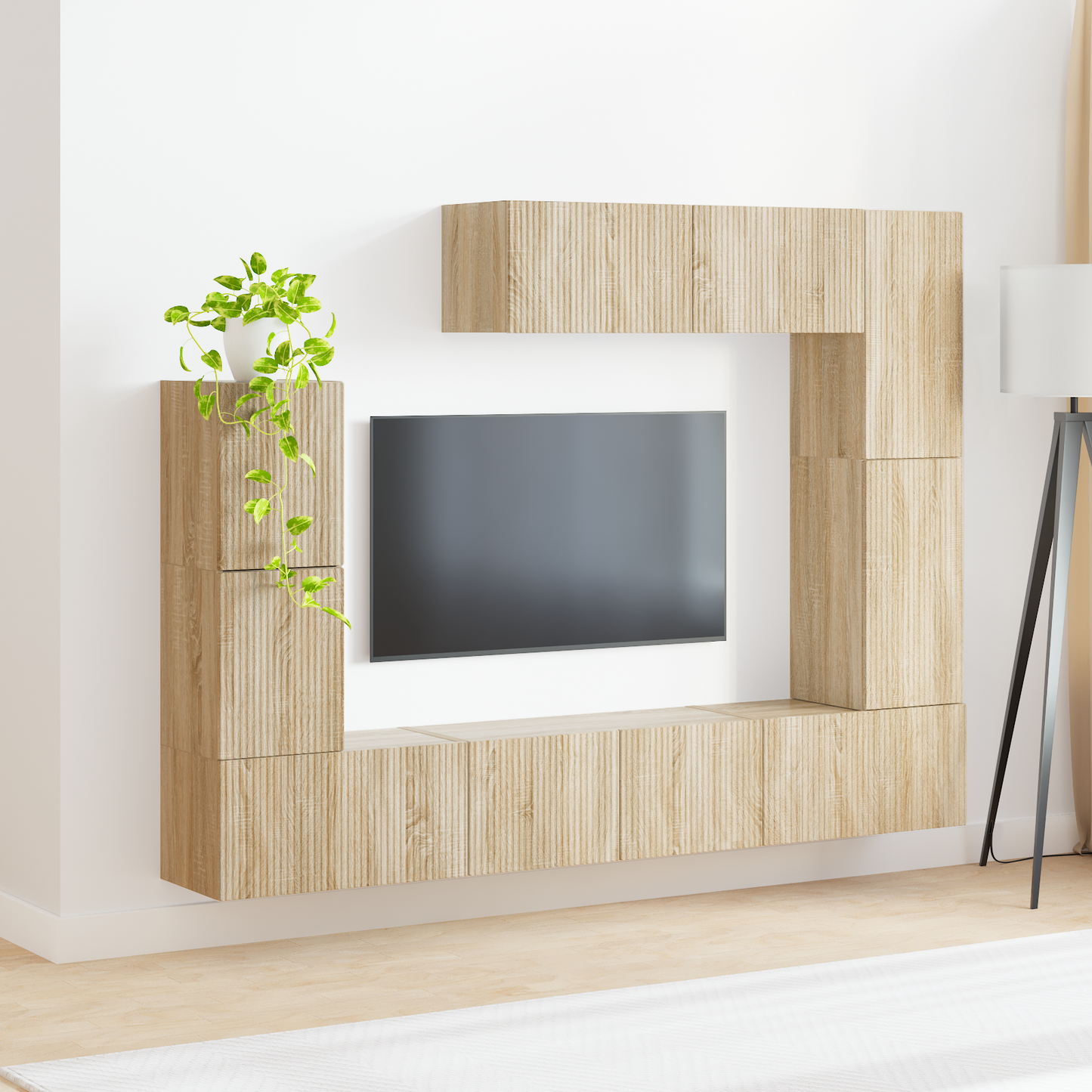 TV Cabinet Set Wall-mounted 5 pcs Sonoma Oak Engineered Wood
