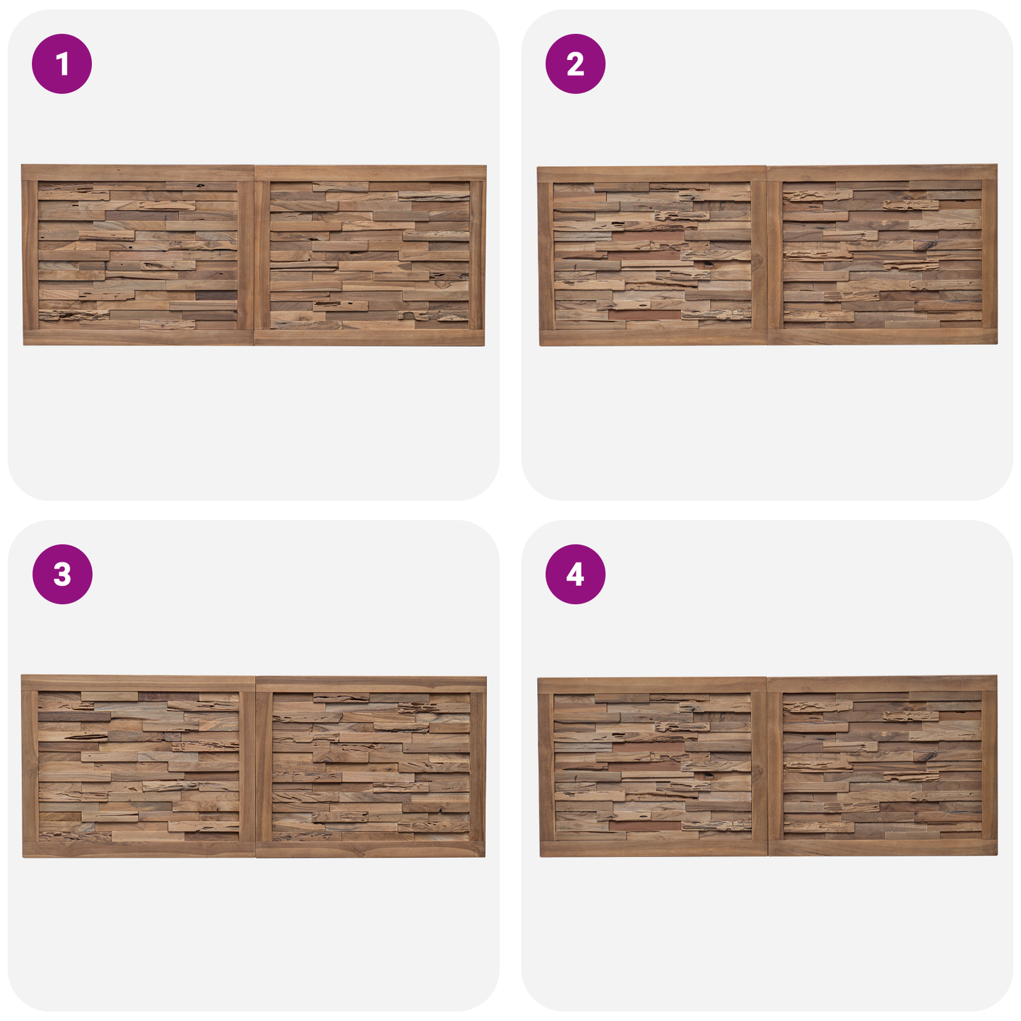 Bed Headboard Natural Solid Teak Wood