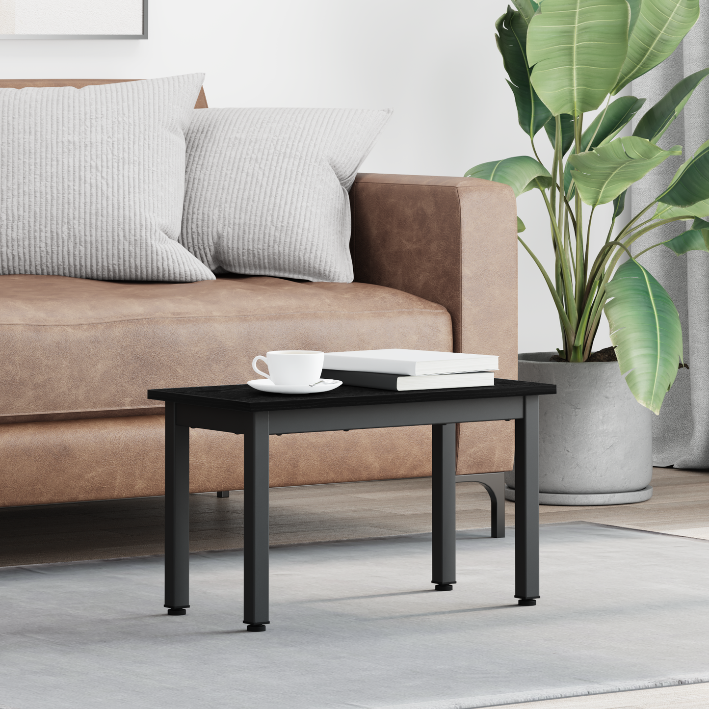 Coffee Table Black Oak 60 x 30 x 36 cm Engineered Wood