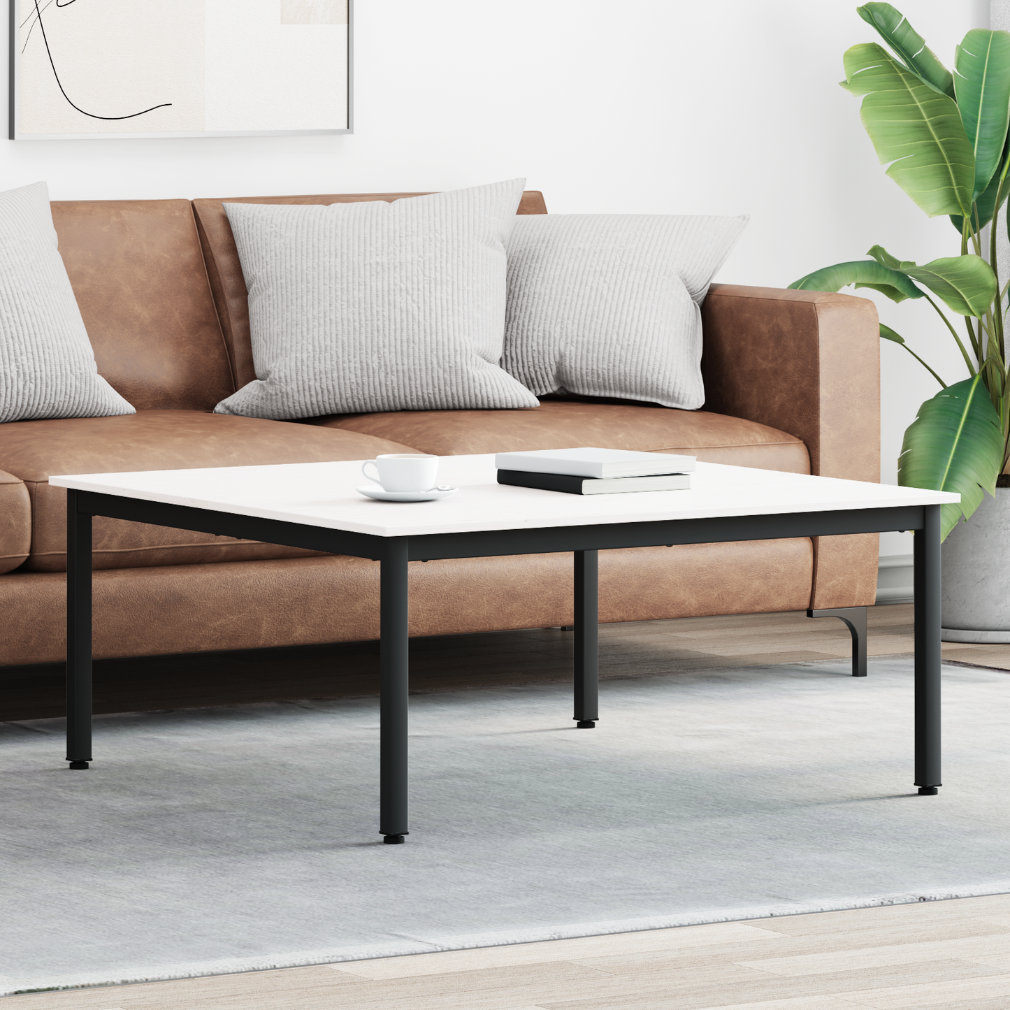 Coffee Table White 100 x 100 x 45 cm Solid Pine Wood