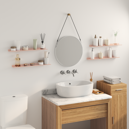 Floating Shelf Wall-mounted 4 pcs Pink 60 x 8.5 x 2.5 cm Steel