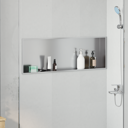 Shower Niche Silver 90 x 30 x 9.5 cm Stainless Steel