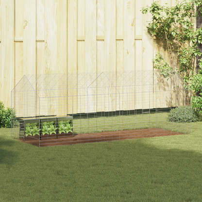 Rabbit Cage Silver 200 x 78 x 78 cm Galvanised Steel
