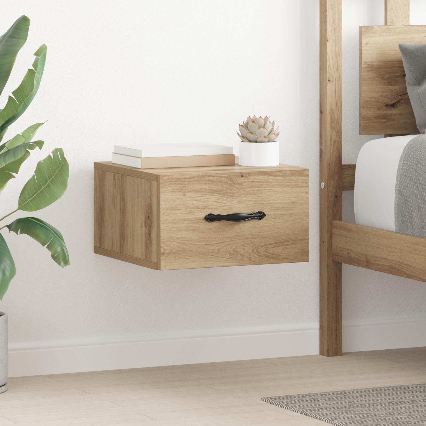 Bedside Cabinet with Drawer 2 pcs Artisan oak 35 x 35 x 20 cm