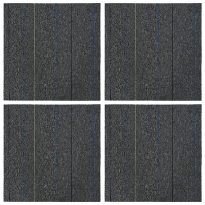 Carpet Tile Medium Grey with Stripes 50 x 50 cm 4 pcs