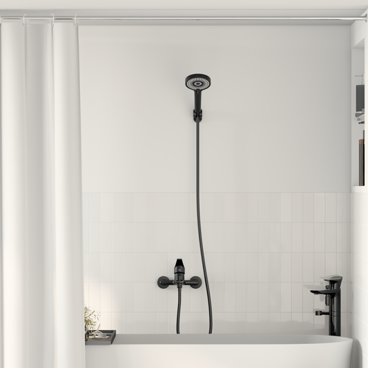 Shower Head Set Black G 1 / 2 inches