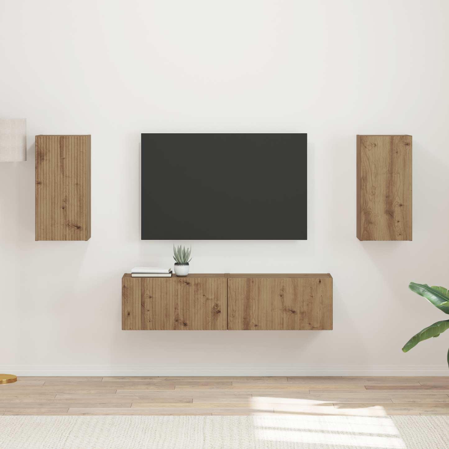 TV Cabinet Set 4 pcs Artisan Oak Engineered Wood
