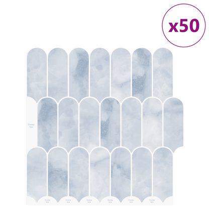 Feather Tile 50 pcs Light Blue 30 x 30 cm Polyurethane and PET