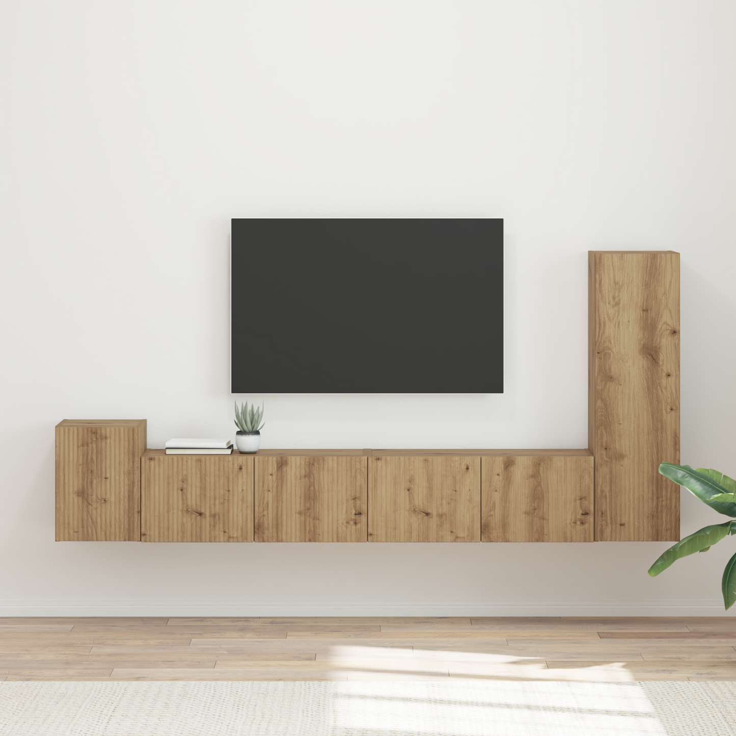 TV Cabinet Set Wall-mounted 3 pcs Artisan Oak Engineered Wood