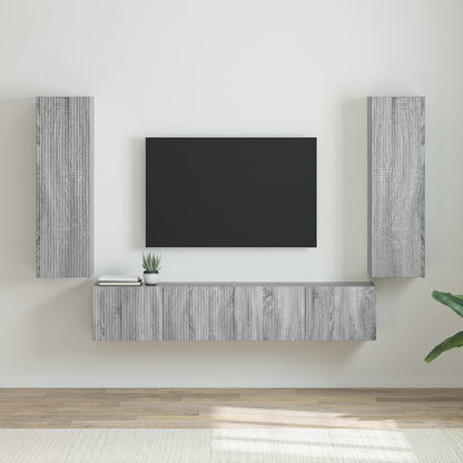 TV Wall Cabinet Wall-mounted 2 pcs Grey Sonoma 30 x 31 x 100 cm