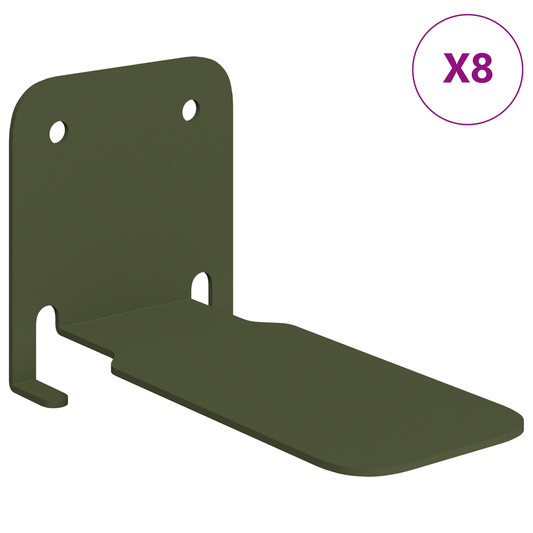Floating Shelf with Shelf 8 pcs Olive Green 6 x 10.8 x 6.6 cm