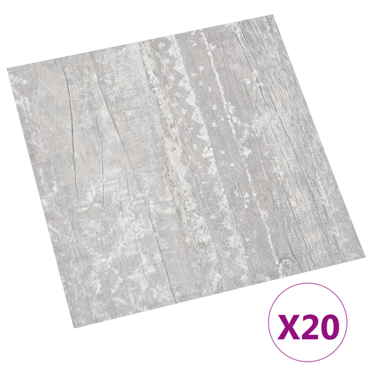 Self-adhesive Flooring Planks 30.5 x 30.5 cm 20 pcs PVC Grey