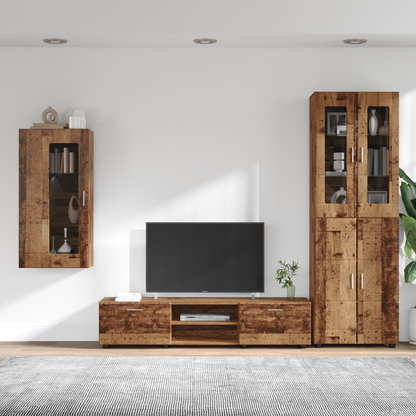 TV Cabinet Set with Shelf FLORIN 3 pcs Old Wood Engineered Wood