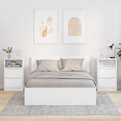 Bedside Tables 2 pcs High Gloss White 40 x 30 x 467 cm